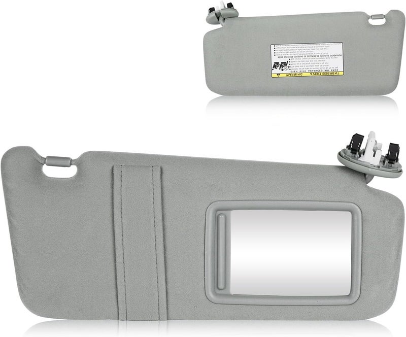 AEagle Sun Visor with Light for Toyota Camry 2007-2011 with Sunroof, Right Passenger Side Gray Sunvisor Replace 74320-06800-B0 - Image 1